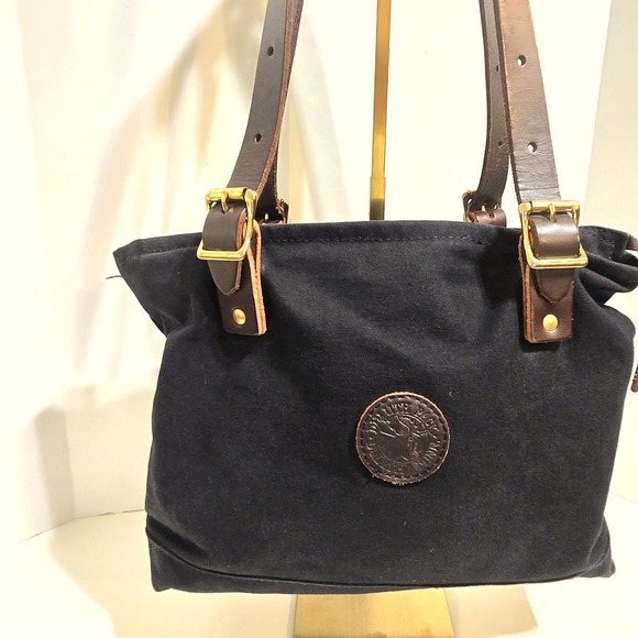Duluth Pack Handbags - Duluth Pack Zippered Market Bag Black Canvas Leather Adjustable Straps USA 10x12
